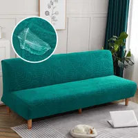 椅子jacquard fold armless bed sofa solid color all-inclusive obers coversベンチカウチプロテクターエラスティック1pc 0926