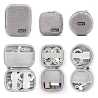 Wallets Small Oval Earphone Storage Bags Data Cable Charger Bag Zipper Pouch Protection Hard Shell Mini Portable Case EVA Organizer