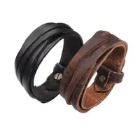Men Women Wristband Vintage Punk Multilayer Braided Thin Leather Bracelet Jewelry High Quality Couples Gift2732