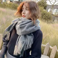 2020 New Plaid Scarves Cashmere Shawls Women Winter Warm Plaid Shawl Cloak Ms Thick Blankets Tassel Scarf Holiday Gifts1862
