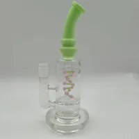 Vintage 9.5inch Hookahs Limited Edition DNA 420 Glass Bong Rotatable Water Pipes Wax Smoking Pipes Showerhead perc Oil Burner With Bowl