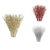 Dekorativa blommor Artificial Glitter Berry STEM Christmas Picks Decorations Pinns For Tree Diy Wreath Home Decor