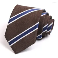 Bow Ties Gentleman Business Tie Men's High Quality Suit Work Necktie 8CM Wide Striped For Men Fashion Formal Neck