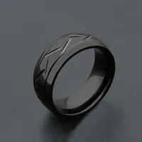 Retro Punk Gothic Jewelry Black Color 316L Stainless Steel Titanium Ring Ladies Rings for Men Women Wedding Gift SIZE 8 9 10 11266Y