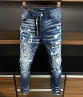 DSQ DQ Jeans Mens مصمم جينز جينز الممزق بارد Guy Guy Coreal Hole Fashion Mass
