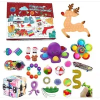 Christmas Toy Supplies 24 Fidget Advent Calendar Surprise Easter Gift Box Anti-stress Simple Dimple Children Novelty Kawaii Sensory s 220924