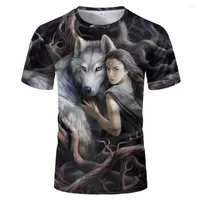 Men's T Shirts Fun Est Harajuku Wolf 3D Print Cool T-shirt Men Women Short Sleeve Summer Tops Beauty Tshirt Fashion Animal