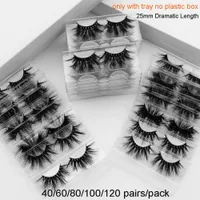 40 60 80 100 120 pairs pack Visofree 25mm mink lashes bulk 5D eyelashes maquillaje faux cils false eyelashes lashes wholesale