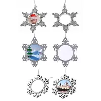 Heat Transfer Metal Snowflake Pendant DIY Sublimation Blank Christmas Decoration Christmas Tree Ornament PSB15827