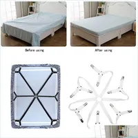Other Bedding Supplies Bed Sheet Holder Adjustable Elastic 12 Clips Fixed Mattress Clip Fasteners Er Blankets Grippers Fixing Non Sli Dh7Q9