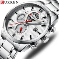 Wristwatches CURREN Fashion Causal Sports Watches Mens Luxury Quartz Watch Stainless Steel Chronograph And Date Luminous Hands Wristwatch