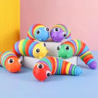 Colorida Slug Snail Fidget Toys Kawaii Transforma Caterpillar Kids Adultos Descompresi￳n Ventilizaci￳n del juguete educativo para ni￱os 1108