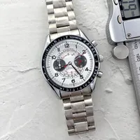 Men Watch Stainless Steel Five stitches 42mm Luxury Brand All dial work quartz Watches OM Fashion Chronograph Clock Steel Strap