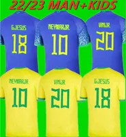 Camicie da calcio 22 23 Neymar Jr Coutinho Vinicius Soccer Jersey Brasile National Team Home Away Third 2022 2023 Camisa Brasil Kid Kit Footb 685