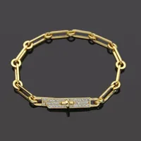 Luxury Designer Jewelry Women Bracelets Thin Chains Gold Silver with diamond H Couple Bracelet Necklace Fashion Retro Ins Star Sty248p