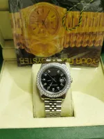 Z oryginalnymi pudełkiem luksusowe zegarki 41 mm męskie 18k żółte złoto czarne wybieranie większa diamentowa automatyczna moda marka męska zegarek na rękę 28132022