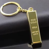 Favor de la fiesta Galeta de oro creativo Mil Goldeos Pure Brick Chaulchainees se puede imprimir Simulaci￳n de logotipo Golds Bar Keychains Colgante