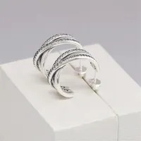 100% 925 Sterling Silver Hook Ohrring Original -Einzelhandel für Pandora 18K Roségold Ohrringe Weihnachtsgeschenk für Frauen289b