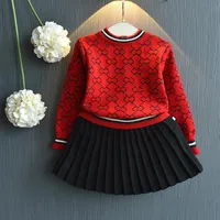Baby Girls Winter Clothes Set Long Sleeve Sweater Shirt and Skirt 2 Piece Clothing Suit Spring Outfits for Kids Girls Clothes315P