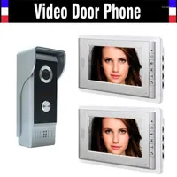 Video Door Phones 7 Inch Monitor Phone Intercom System IR Night Vision Camera Wired Doorbell Kit 1 2