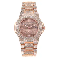 Frauen Uhren Mode Diamond Quarz Voor Mannen Vrouwen Armband Sieraden Hand Klok S Unisex Golden Designer Luxus Geschenk Horloge 0926