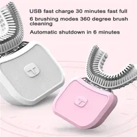 360 Degrees U Shape Automatic Electric Toothbrush USB Charging Intelligent Teeth Tooth Brush 15 Seconds Timer Cleaning205d