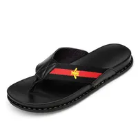 luxury WEH men shoes Genuine Leather Brand Slippers Summer Beach Sandals Designer Flip Flops Breathable Non-slip Slides274K