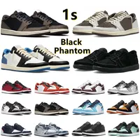 1 1S Heren basketbalschoenen Sneaker Black Phantom Cyber ​​Reverse Dark Mocha Fragment Wolf Gray Witte Camo Diamond Paint Drip Bred Men Women Trainer Sports sneakers
