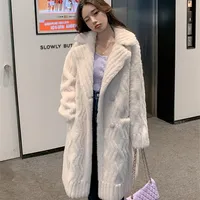 Womens Fur Faux Winter Sheep Sheared Lamb Integrated Grain Coat Female Young Real Chaquetas Invierno Mujer 220927
