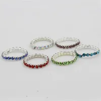 Art design 12Pcs Pack Elastic Colorful Crystal Rings Fashion High Mixed Color Lots Body Toe Ring Jewelry Factory expert Qual2772