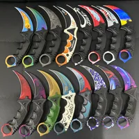 Fulltang Cs go Karambit Knife Hunting Camping Pocket Knife Survival Tactical Outdoor Fixed Blade Claw Knives Counter Strike Gamma Doppler bowie huntsman knifes