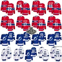 하키 유니폼 Coa Caufield Montreal Canadiens Hockey S Nick Suzuki Carey Price Tampa Bay Lightning Steven Stamkos Kucherov Hedman Ice Hockey Jersey