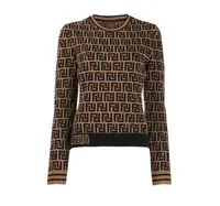 Sweater de oto￱o para mujer Carta de moda rayada redonda de cuello