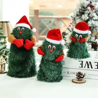 Plush Dolls 16/20/24cm Christmas Tree Toy 360 Degree Rotation Electric Toys Dancing Singing Doll For Children 220924