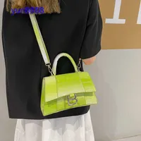 砂時計バッグバレンシガショルダーバッグ価格2022ファッション新しいスタイルクリスタルレザー変色女性ハンドバッグアワックス
