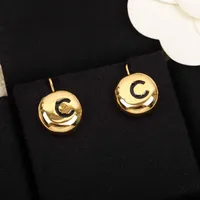 2022 Top quality Charm small round shape stud earring in 18k gold plated drop earrings for women wedding jewelry gift have stamp P198Y