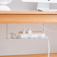 Hooks Under Desk Cable Management Tray Organizer Bottom Socket Holder Hanger Rack Line Finishing Home Office Wire