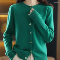 Malhas femininas szdyqh jaqueta de lã pura estilo coreano o-gobes de malha