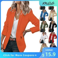 Костюмы женщины с однобортной курткой Za Spring и осенью для работы элегантная мода Thin Cheape Women's Blazers 0927