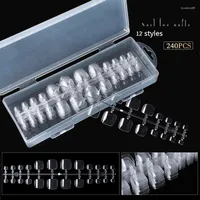 False Nails 240Tips Ultra-thin Clear Fake Nail Art Sheets Seamless Full Foot Extension Display Form Pedicure Mold Practice Accessories