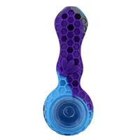 BEE Silicone Pipe Smoking Pipes With Oil Herb Hidden Bowl Tobacco Pyrex Colorful Bong Spoon MOQ 1 Pieces344u