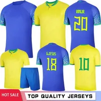 2022 2023 كرة قدم قميص Camiseta de Futbol Paqueta Brazils Neres Coutinho Football Shirt Jesus Marcelo Pele Casemiro Brasil 22 23 Maillots Football Men Sets