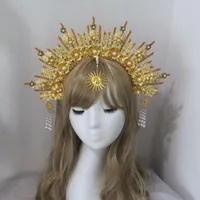 Party Supplies Other Event & Couronne Crown Headband Golden Halo Hair Accessories Mary Goddess Wedding Headwear Halloween Costume Lolita