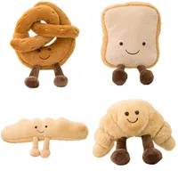 Plush Dolls Soft Cartoon Figure Pretzel Crossant Toast Bread Food Toy Stuffed Baguette Poach Egg Decor For Girl Kid Birthday 220924