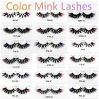 False Eyelashes Wholesale Mink 25mm 10 20 50 Pairs 3D Colored Lashes Bulk Extension Vendor Makeup Colorful