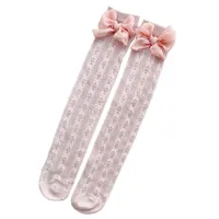 Socks Baby Booties Ankle Cotton Accessories Summer Thin Breathable Mesh Bow Princess Stockings Girl Cute Straight Knee E14100