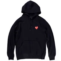 Hoodies Fashion Brand Men's Wo Play Wo Little Red Heart Couple's Hooded Loose Plush Sweater