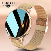 Frauen Uhren Luik 2022 Nieuwe -Modus Vrouwen Smart Horloge Vollbild -Touch Waterdicht Armband Hartslagmeter Lady Horloges Voor Android iOS 0926