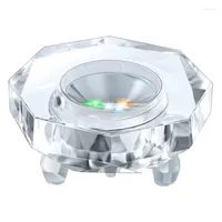 Lamp Holders Crystal LED Light Base Multicolor Auto Flashing Pedestal Color Show Stand Lighted Display Plate With Flat Top Surface