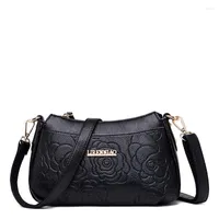 Evening Bags ICEV Casual Top Handle Bag Designer Quality Small Clutch Women Leather Messenger Embossed Crossbody Handbags Famous Brands